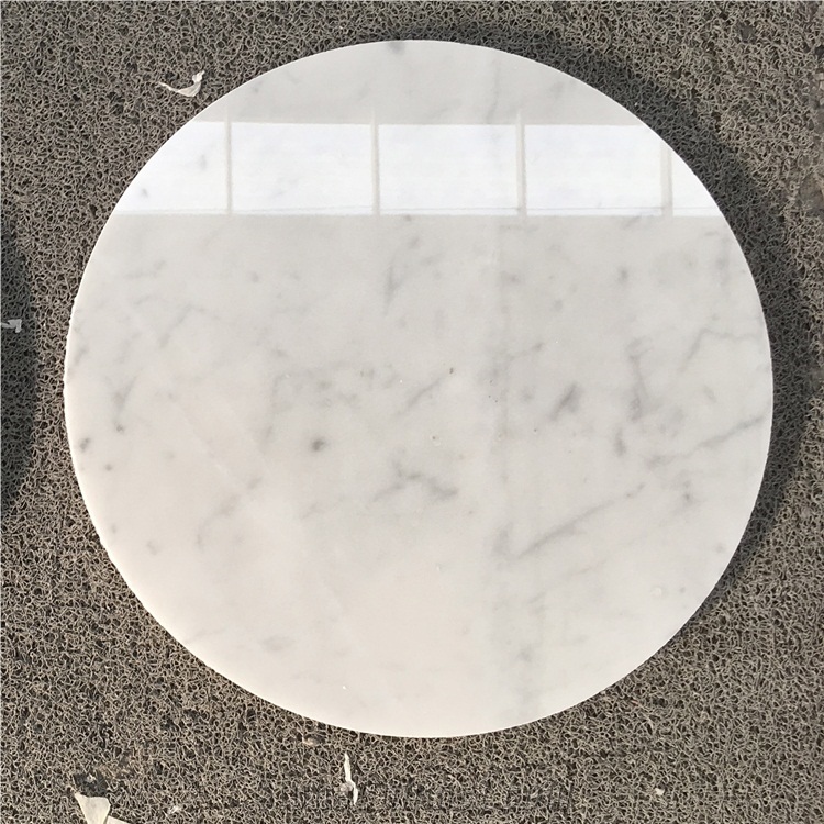 Round Carrara White Marble Restaurant Top