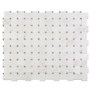 Building Materials Thassos White Basketwave Mosaic