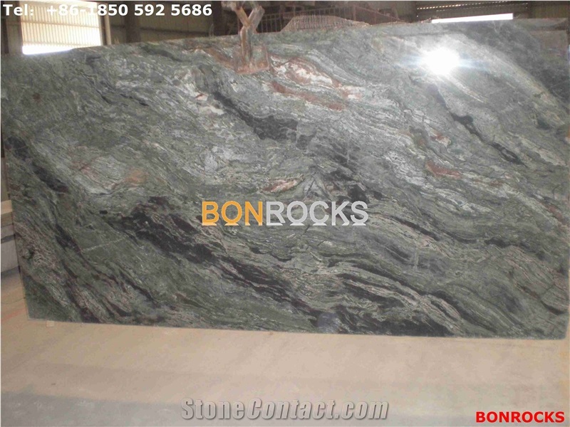 Green Jadeite Granite 3cm Dramatic Veins Slabs