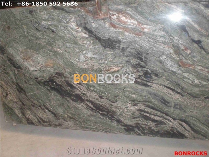 Green Jadeite Granite 3cm Dramatic Veins Slabs