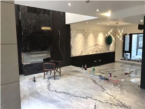 Calacatta Gray Marble Wall Cladding Slabs