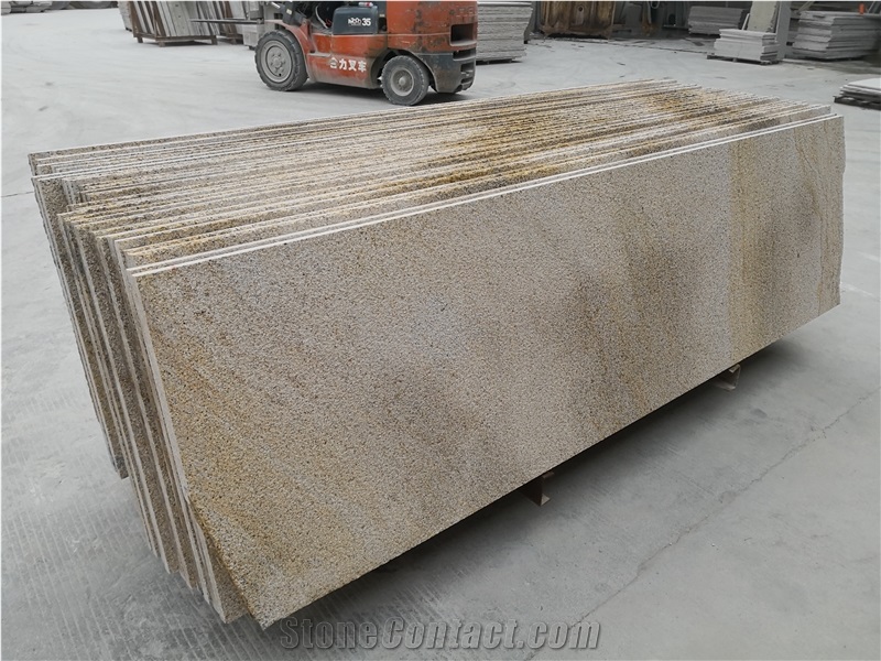 China Flamed Rusty Yellow Granite Flooring Tile