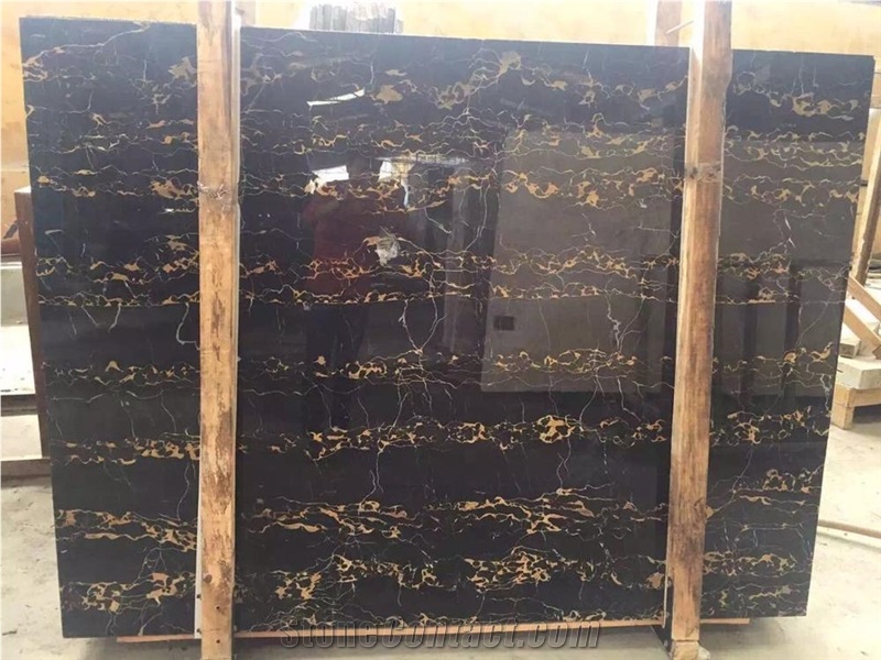 Italian Black and Gold Marble Slabs