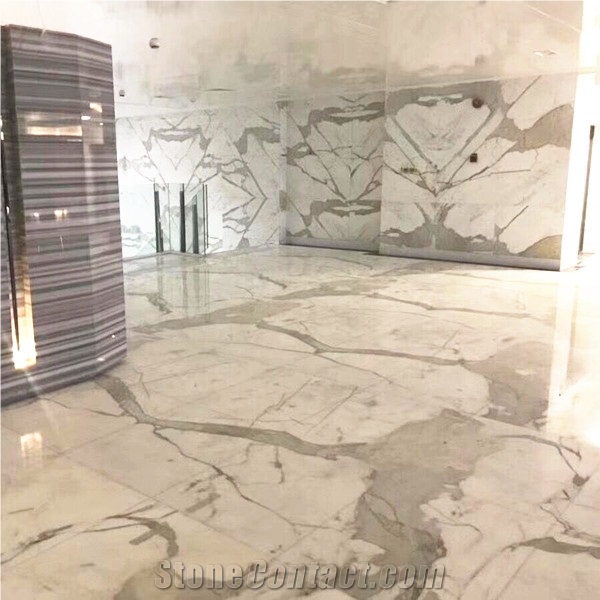 Italian Calacatta Gold Marble Flooring Slabs