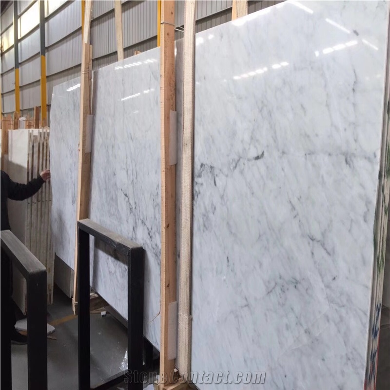 Italy Carrara White Marble Bathroom Tiles and Slab
