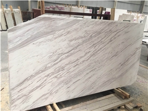 Polish Greece Volakas White Marble Flooring Slabs