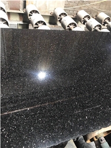 Polished Indian Black Galaxi Granite Floor Tile