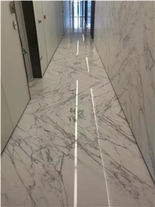 Polished White Statuario Vena Fine Marble Slabs