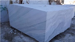 Crystal Marble Block with Blue Lines