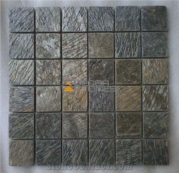 Deoli Green Quartzite Slate Mosaic