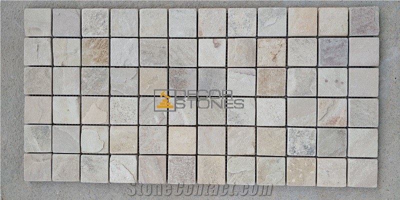 Mint Sandstone Mosaic Tiles