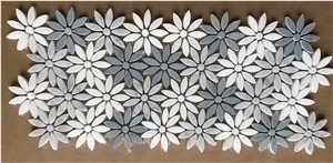 Beige Marble Light Emperador Flower Mosaic Tile
