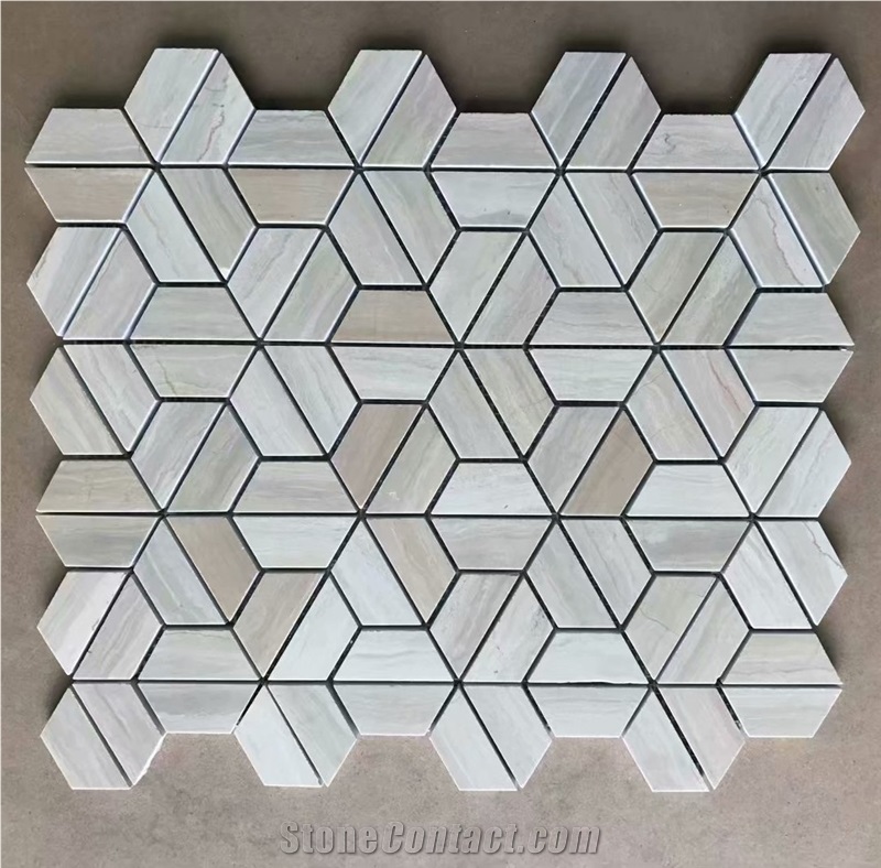 Carrara Marble Fan Shaped Fish Scale Mosaic Tile
