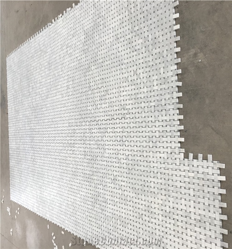 Carrara White Basketweave Marble Mosaic Tile Price