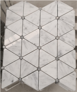 Carrara White Marble Triangle Mosaic Tile Price