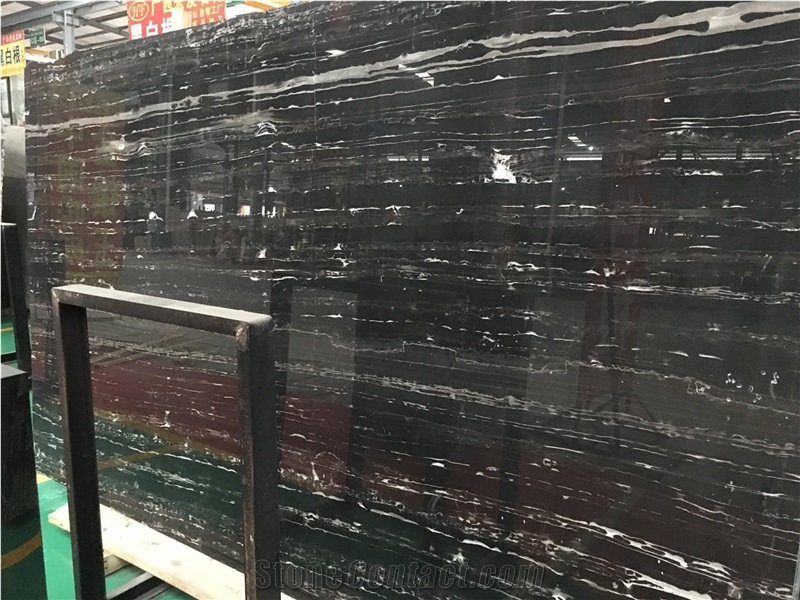 China Nero Portoro Marble Slabs & Flooring Tile