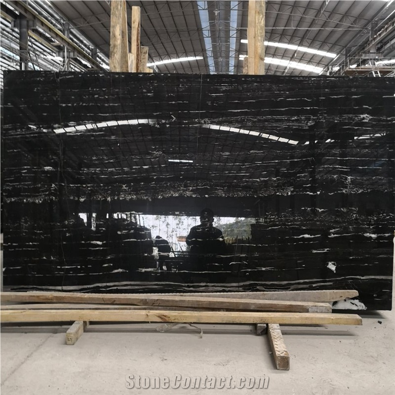 China Nero Portoro Marble Slabs & Flooring Tile