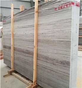 Crystal White Wooden Grain Marble Slab, Floor Tile