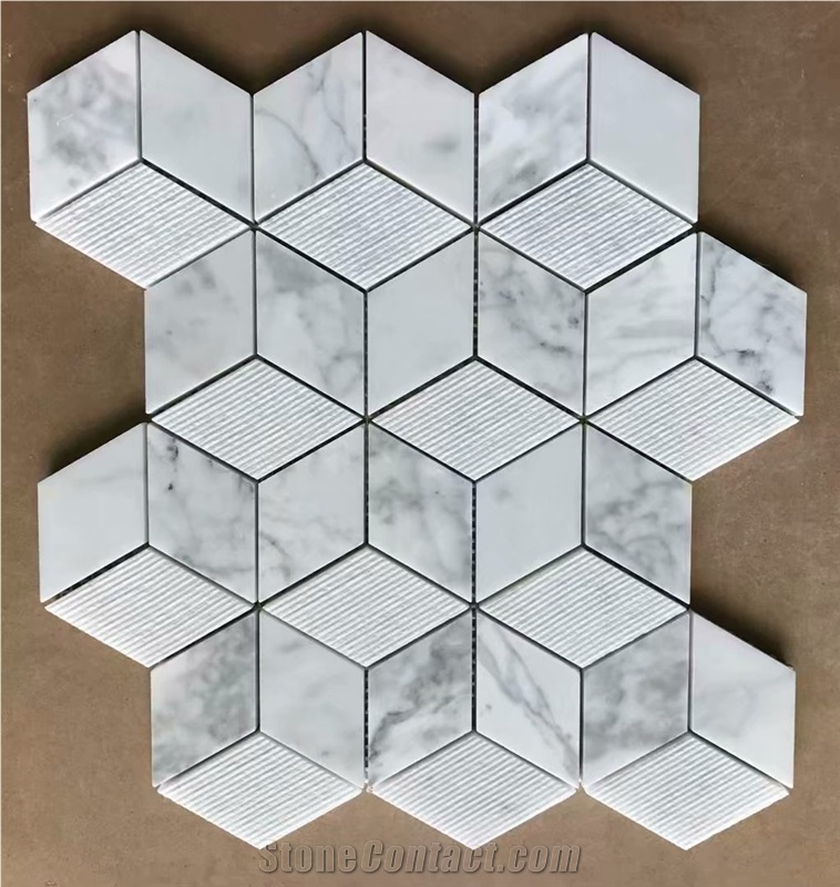 Honed Carrara Marble Mosaic Backsplash Tile Price