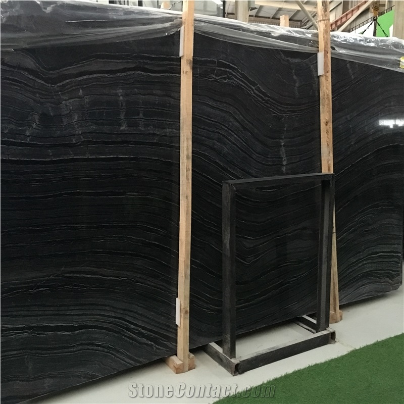 Silver Wave Wooden Brown Marble Slabs & Tiles