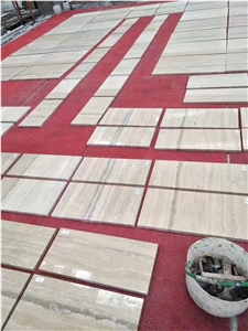 Travertino Striato Silver Slabs Floor Tiles