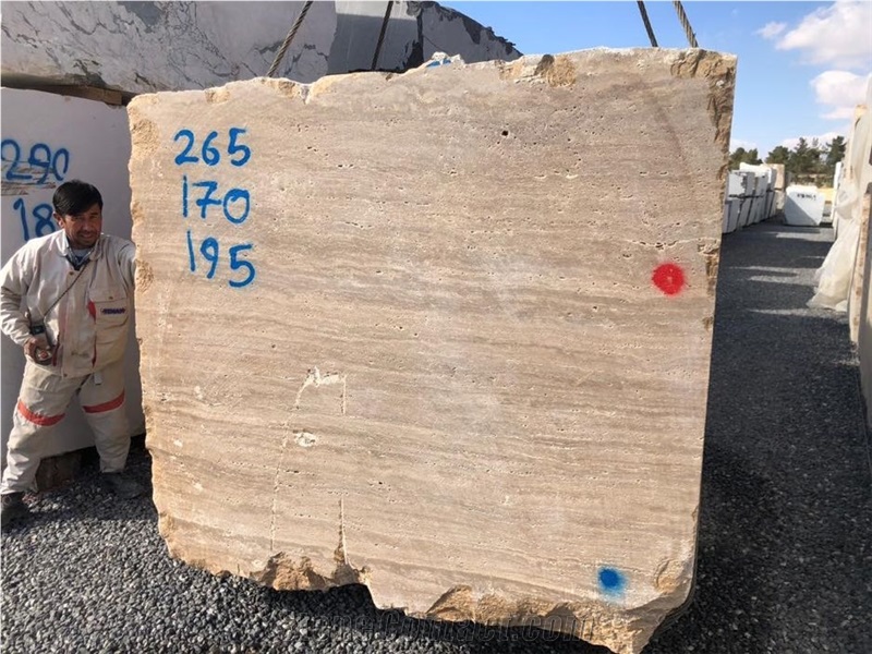 Noce Travertine Blocks Available in Large Quantity