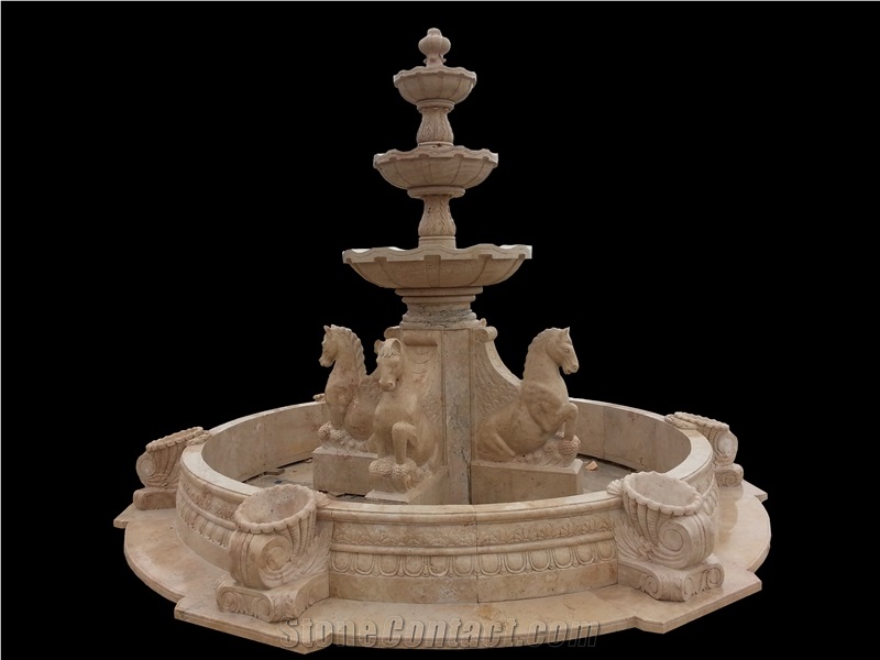 Beautiful Hand Carved Garden Stone Fountain