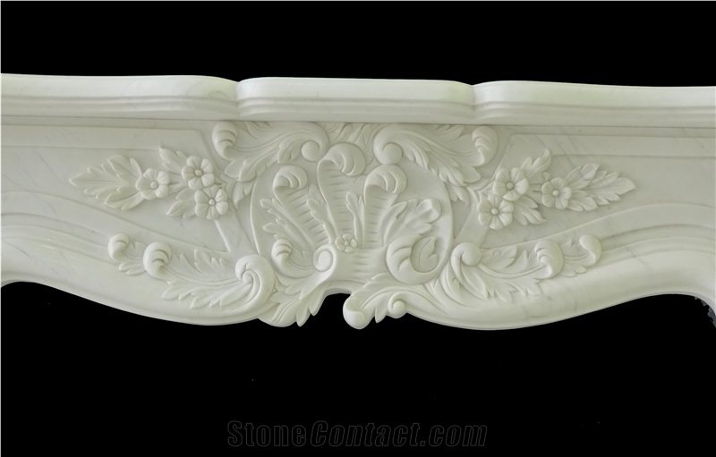 Beautiful Hand Carved Indoor Fireplace Mantel
