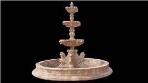 Beautiful Hand Carved Outdoor Lion Fountain