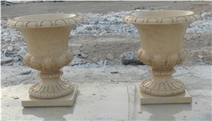 Beautiful Hand Carved Stone Flower Pots