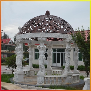 Classic Hand Carved Marble Figure Outdoor Gazebo