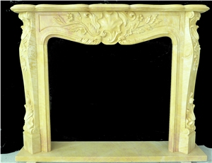 Indoor Stone Fireplace Mantel
