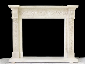 Nice Hand Carved Marble Fireplace Mantel