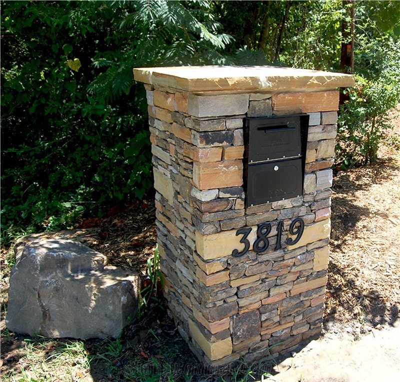 Boulder and Stone Mailbox