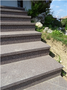 Grey Porphyry Stair Treads, Porfido Fortebuso Steps