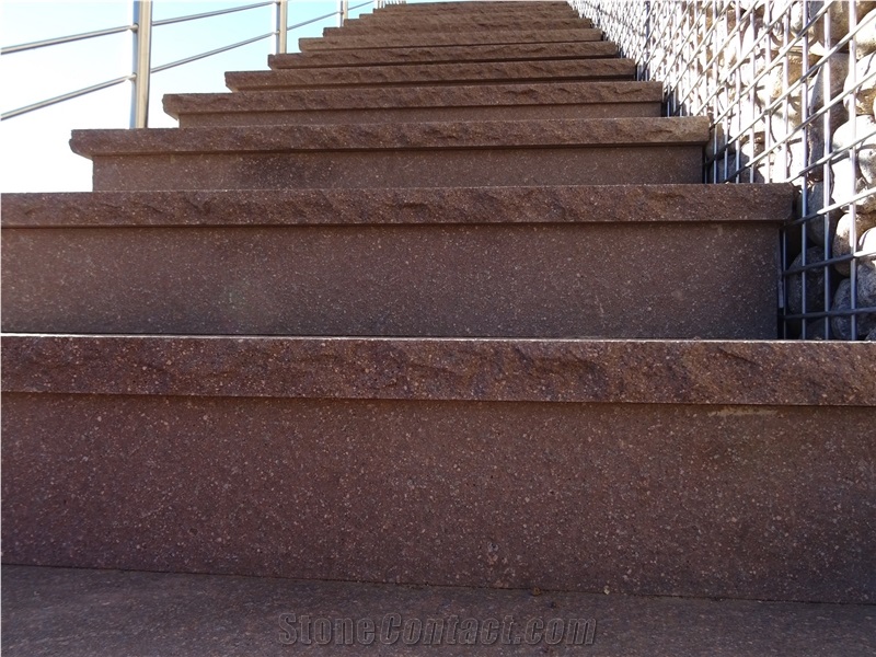Porphyry Stair Treads, Porfido Gardena Steps