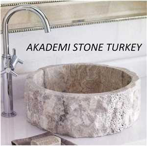 Silver Thumbled Natural Stone Sinks