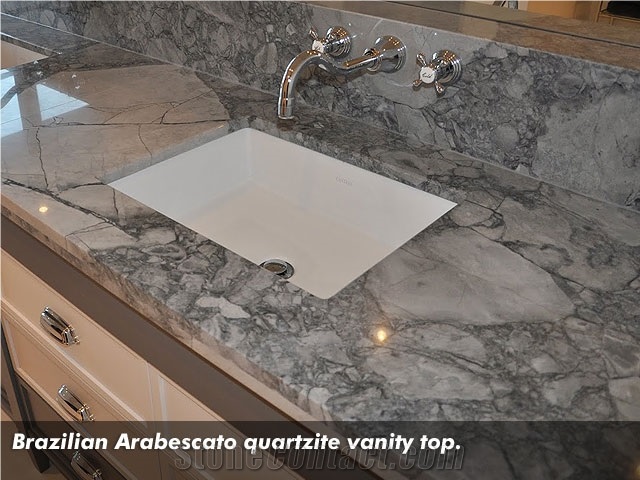 Brazilian Arabescato Quartzite Vanity Top