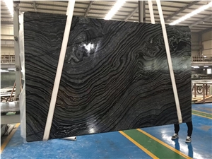 Black Wood Marble Slab