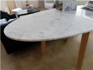 Oval White Marble Dining Table Top