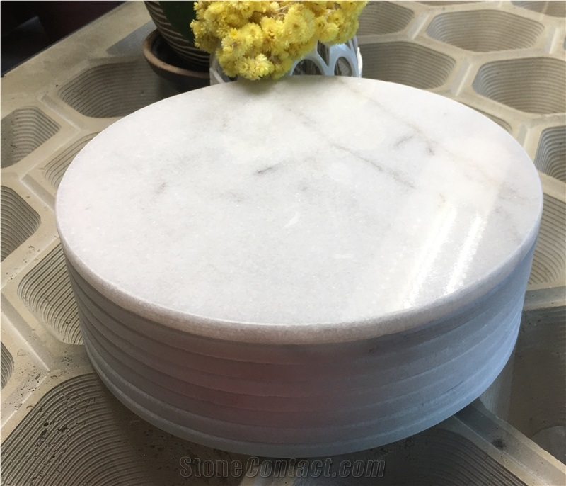 White Marble Serving Platter for Table Decoration