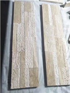 Beige Travertine Panel Culture Stone Slate Ledge