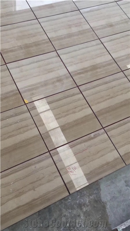 Italy Serpeggiante Wood Beige Marble Flooring Tile