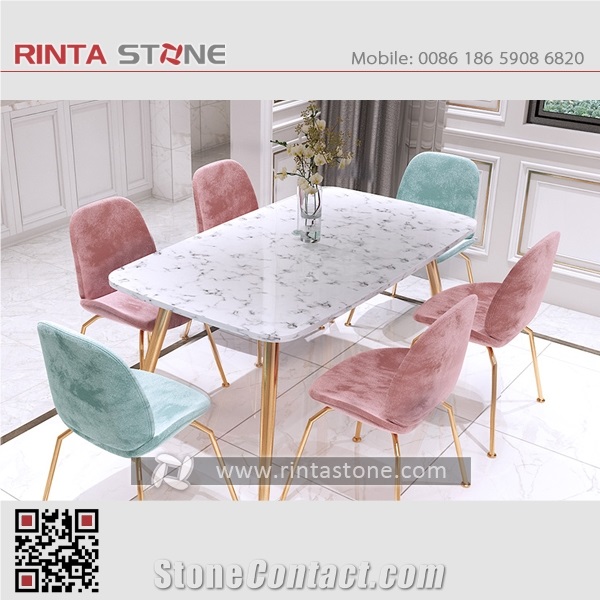 Carrara White Marble Natural Dinner Table Tops