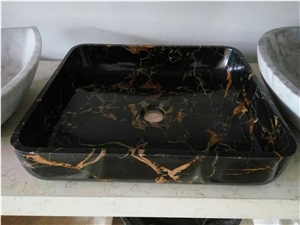 Black Gold Marble Wash Basins, Black Marble Sinks
