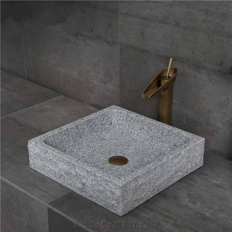 G603 Granite Wash Basins,Light Grey Granite Sinks