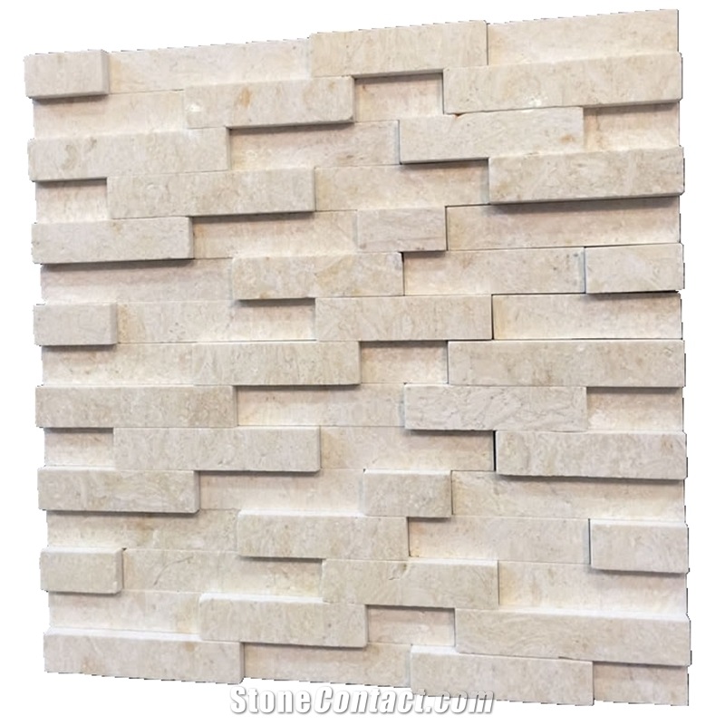 China Gold Marble Mosaic Wall Tiles Split Face