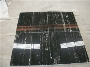 China Silver Dragon Black Marble Slabs, Wall Tiles