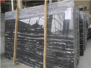 China Silver Dragon Black Marble Slabs, Wall Tiles