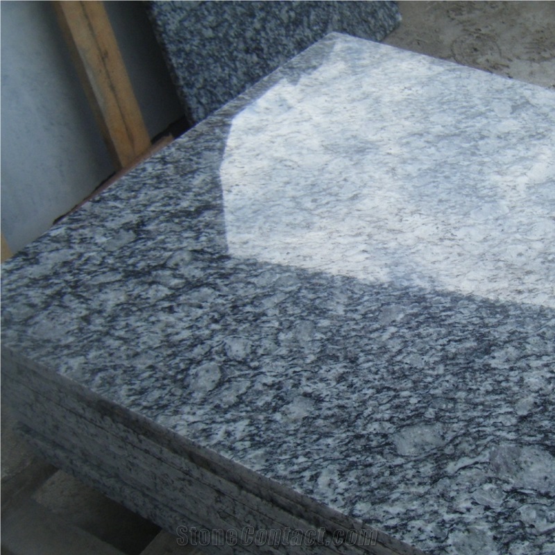 Chinese White Wave Granite Slabs Flamed